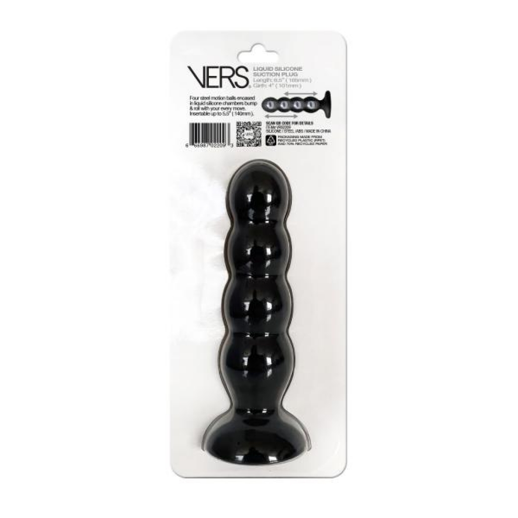 Vers Liquid Silicone Suction Plug in Black