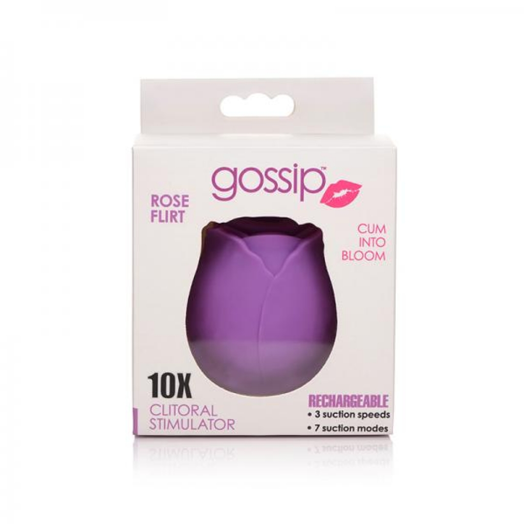 Gossip Rose 10X Silicone Clit Suction Stimulator - Violet Purple