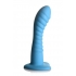 Simply Sweet Ribbed Silicone Dildo - Blue