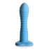 Simply Sweet Ribbed Silicone Dildo - Blue