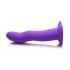 Simply Sweet Vibrating Wavy Silicone Dildo with Remote - Purple Delight