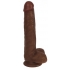 Thinz 8 inches Slim Dong with Balls - Chocolate Brown