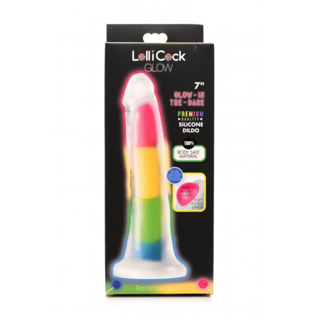 Glow In The Dark 7-Inch Rainbow Dildo