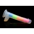 Lollicock 7in Glow In The Dark Rainbow Silicone Dildo W Balls