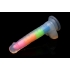 Lollicock 7in Glow In The Dark Rainbow Silicone Dildo W Balls