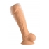 Fleshstixxx 8in Vibrating Dildo with Balls - Medium Tan