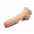 Fleshstixxx 8in Vibrating Dildo with Balls - Medium Tan