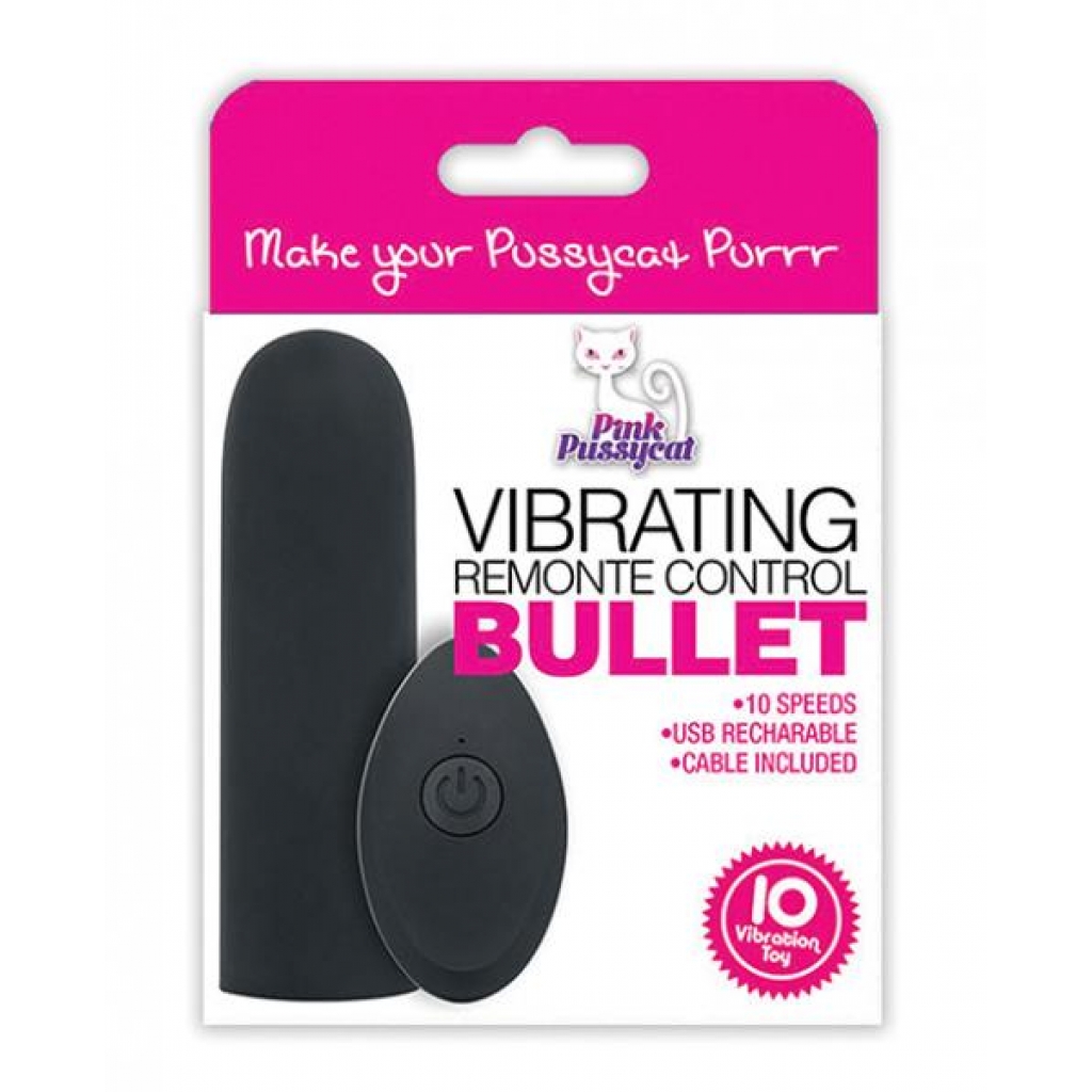 Pink Pussycat Remote Control Bullet - Black