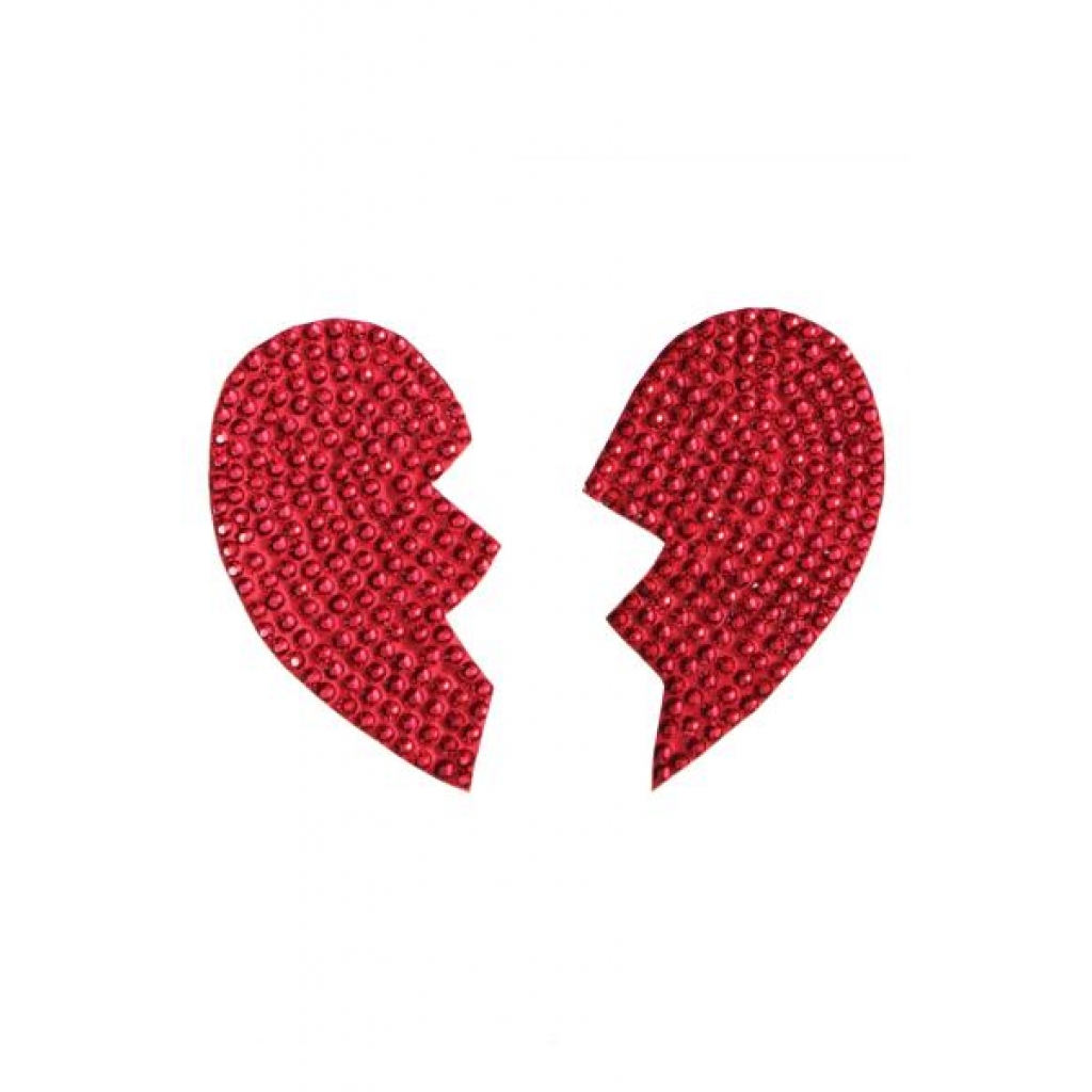 Coquette Lingerie Broken Hearts Pasties - Red