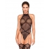 Fishnet Garter Teddy Bodystocking Black O/s One Size Fits Most