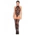 Fishnet Garter Teddy Bodystocking Black O/s One Size Fits Most