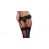 Stretch Lace Garter Belt - Scalloped Hem Black O/S