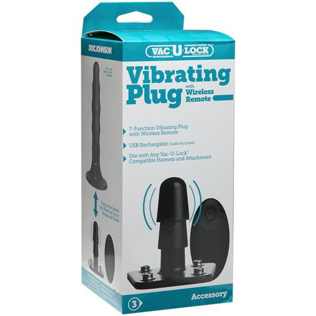 Vac-U-Lock Vibrating Plug - Black