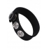 Rock Solid Silicone 3 Snap Cock Ring - Black