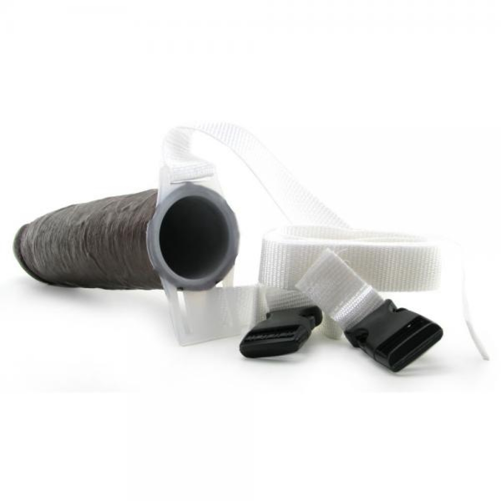 Comfortable Perfect Extension Harnessed Penis Extension - Black Brown