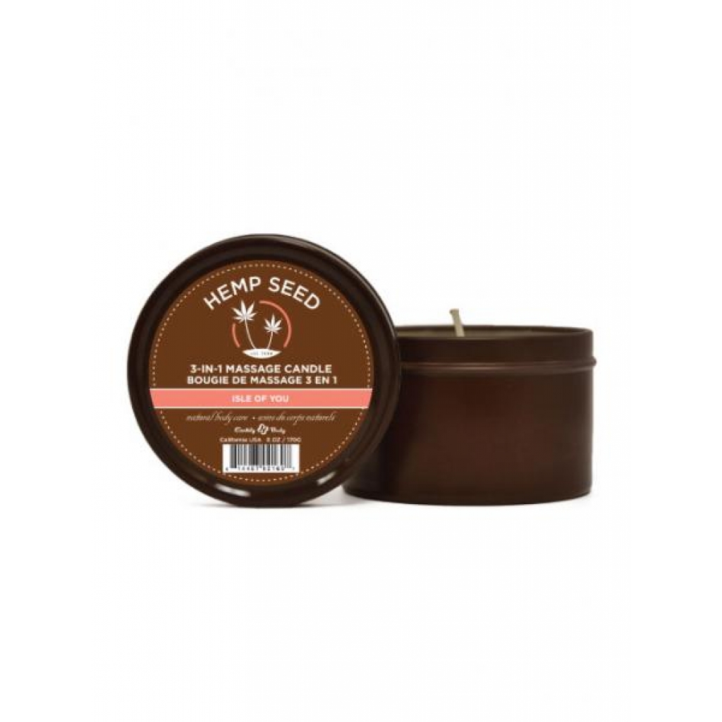 Earthly Body Round Massage Candle 3 in 1 - Isle Of You 6oz