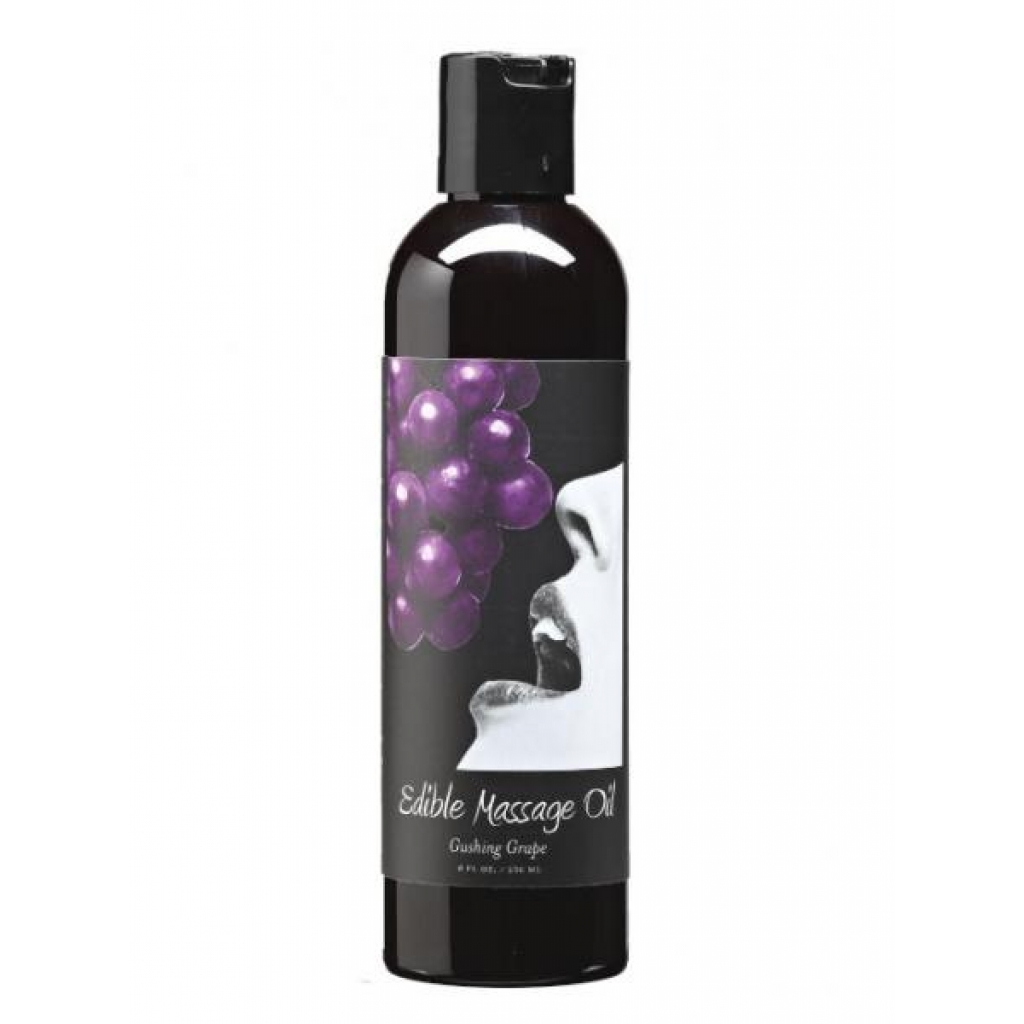 Earthly Body Edible Massage Oil - Grape - 8oz