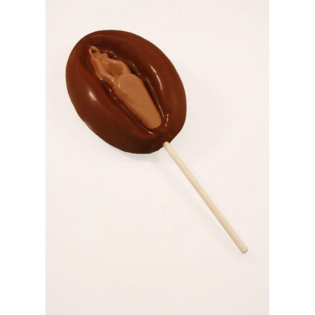 Erotic Chocolate Super Vagina with Stick Lollipop - Brown