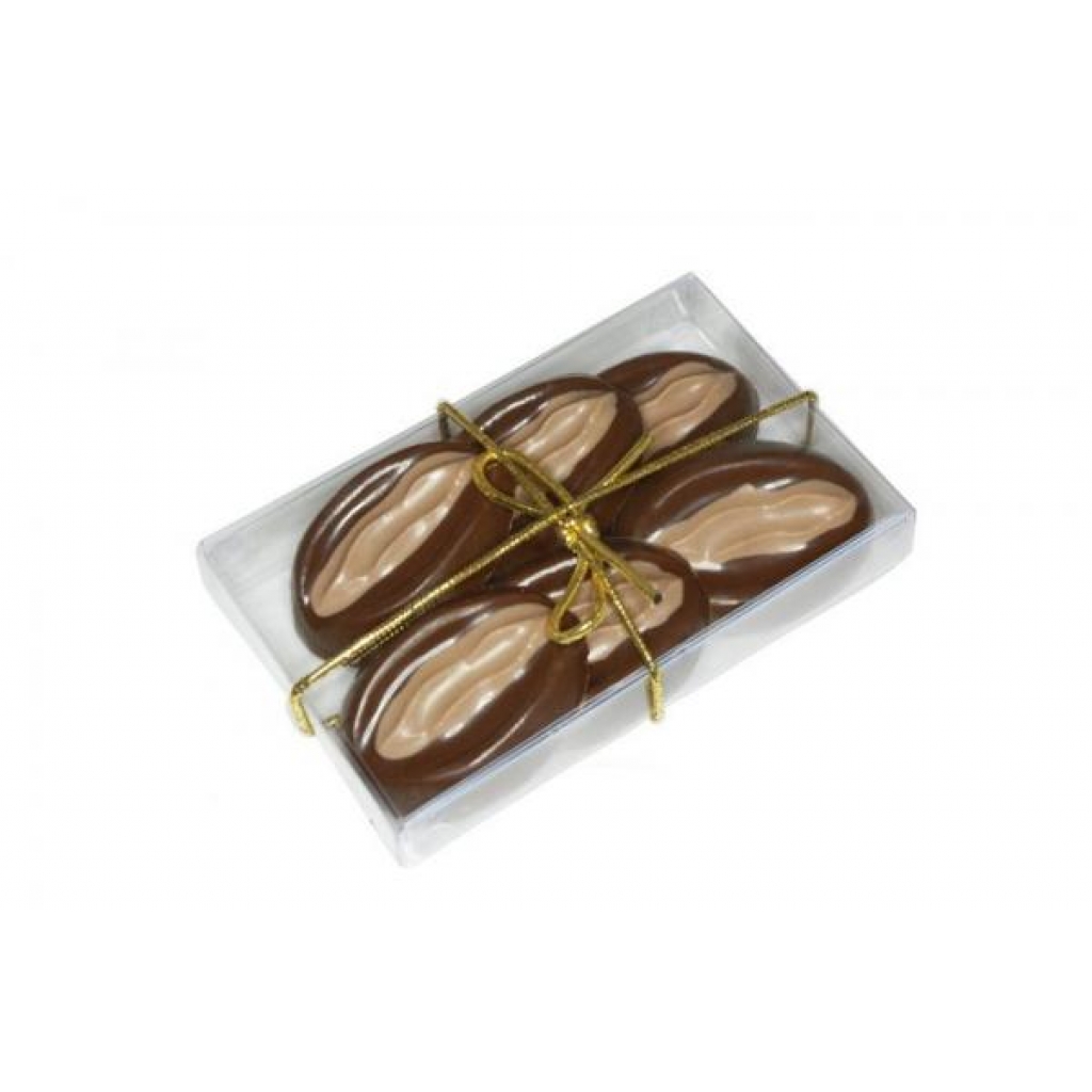 Bite Size Vagina Chocolate 6 Piece Gift Box Brown