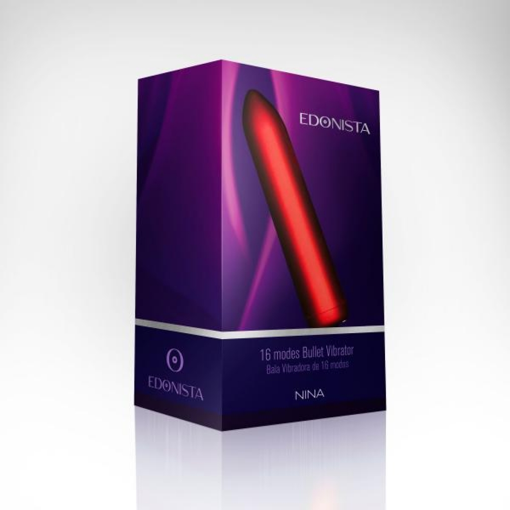 Edonista Nina Bullet Vibrator - Red 16 Modes