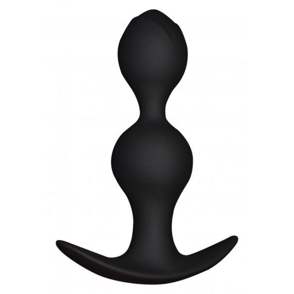 Edonista Rocco Anal Plug with Rotating Beads - Black