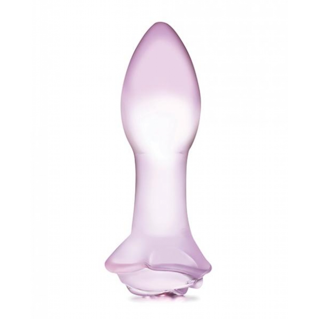 Glas 5-Inch Rosebud Glass Butt Plug