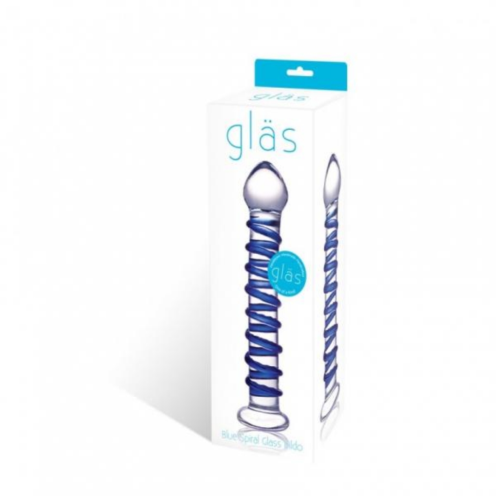 Glas Blue Spiral Glass Wand - Clear