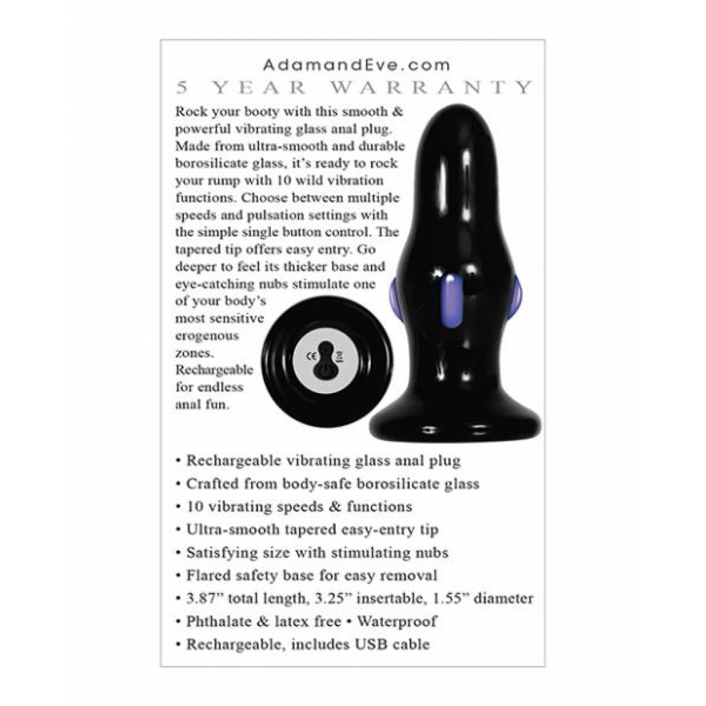 Rear Rocker Vibrating Anal Plug - Black