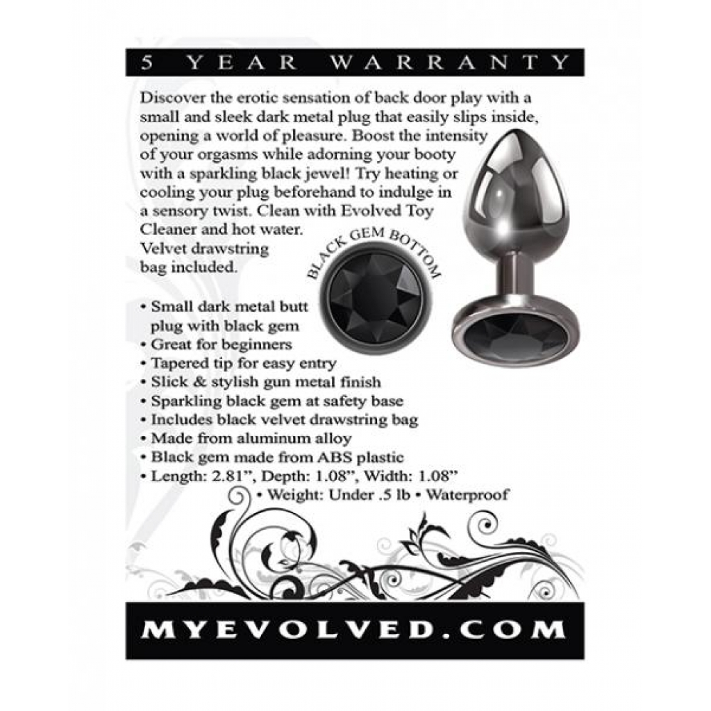 Evolved Gem Small Black Anal Plug for Sensational Pleasure