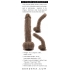 10 Inch Poseable Flexskin True Feel Dildo - Dark Brown