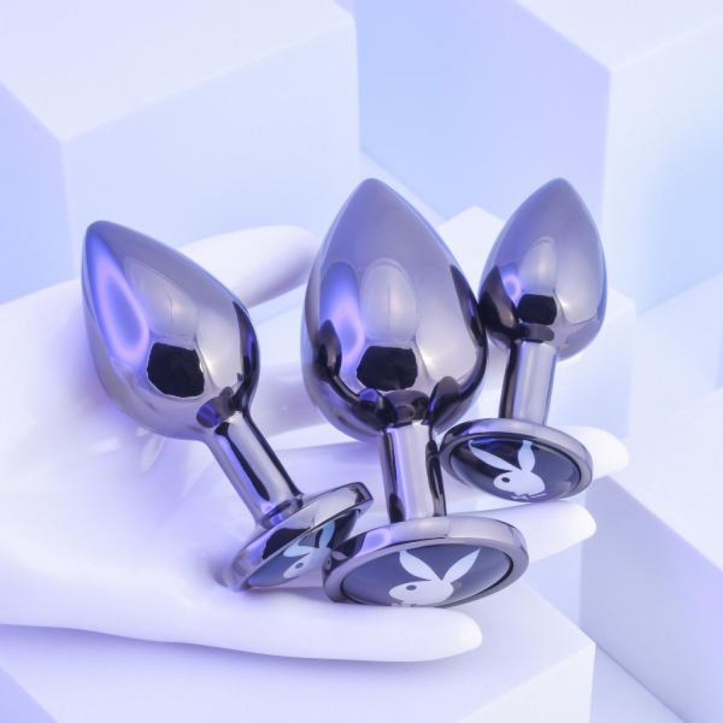 Playboy Pleasure 3 Ways Butt Plug Set - Blue