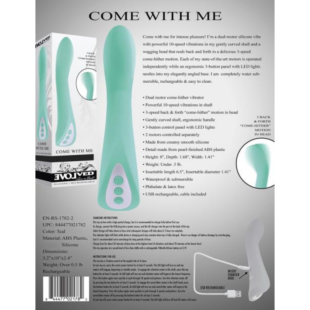 Evolved Come Play With Me Teal Vibrator