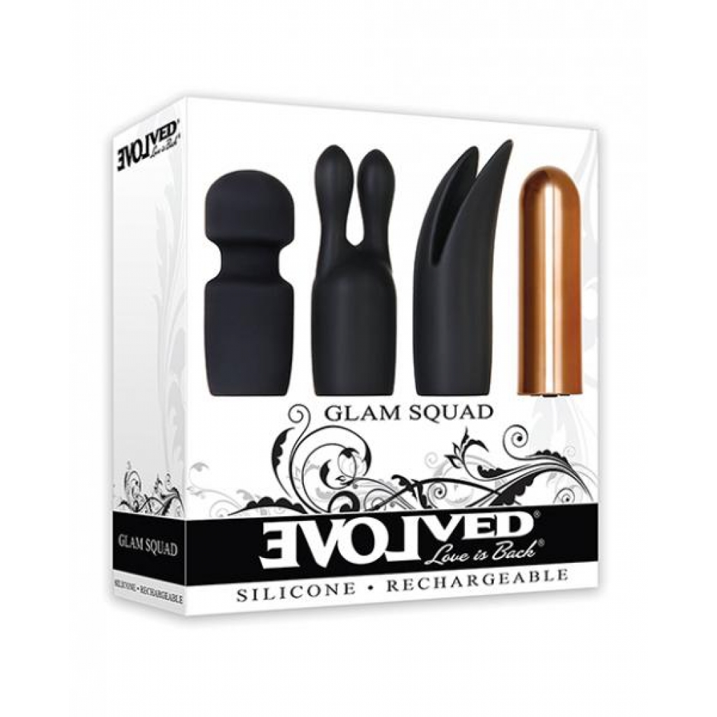 Glam Squad 3 Sleeves One Bullet Vibrator - Black