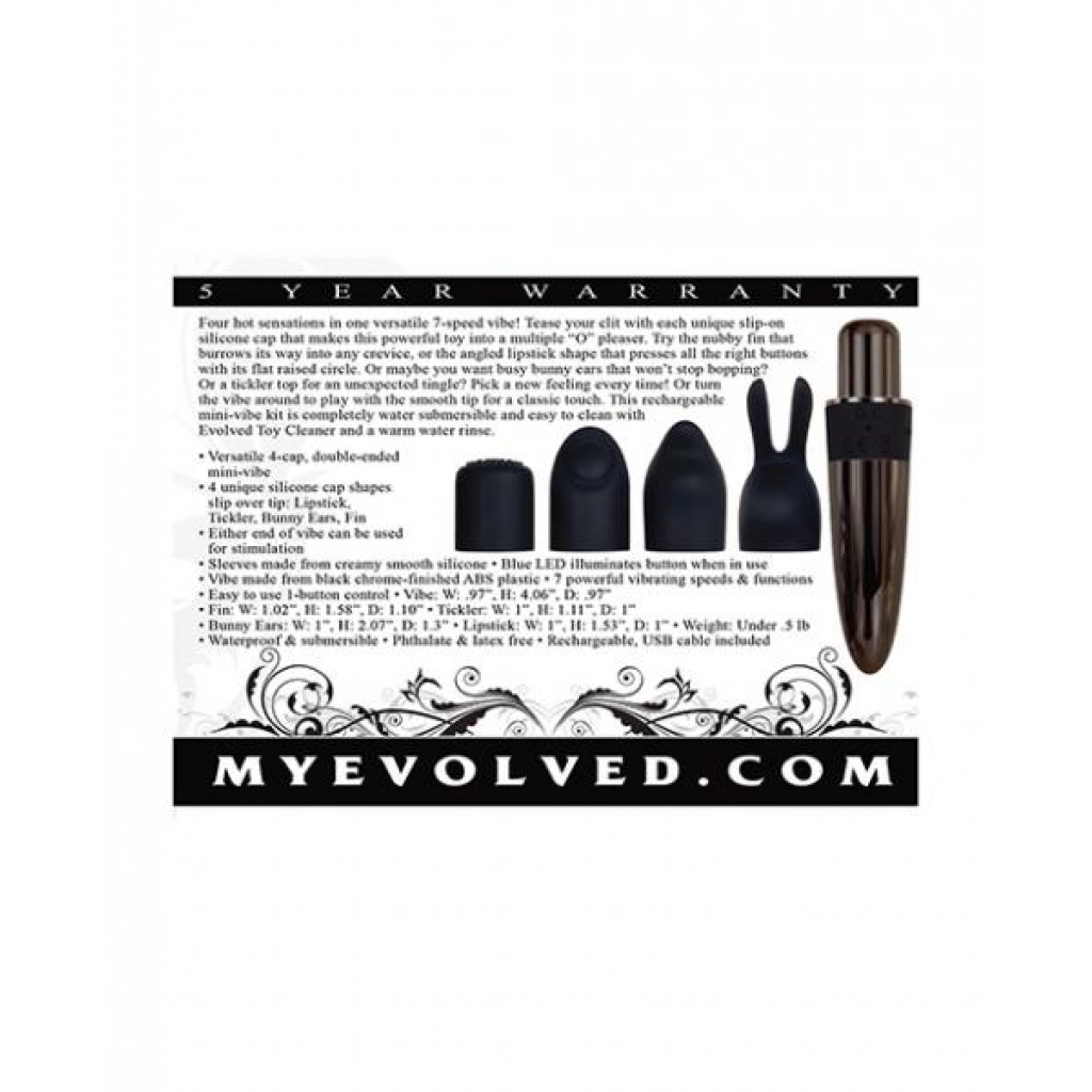 Evolved Tiny Treasures 5 Pc Silicone Vibe Kit - Black