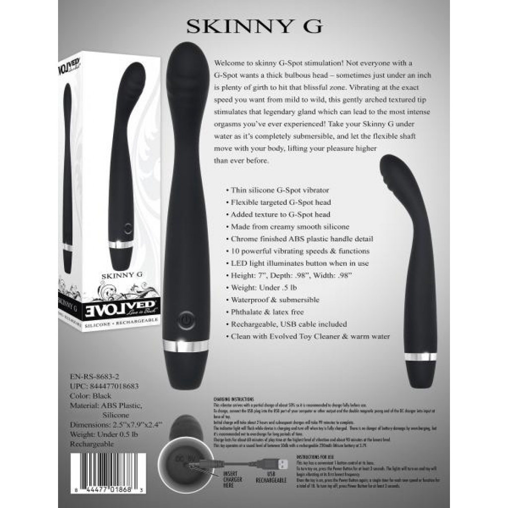 Evolved Skinny G - G-Spot Vibrator - Black