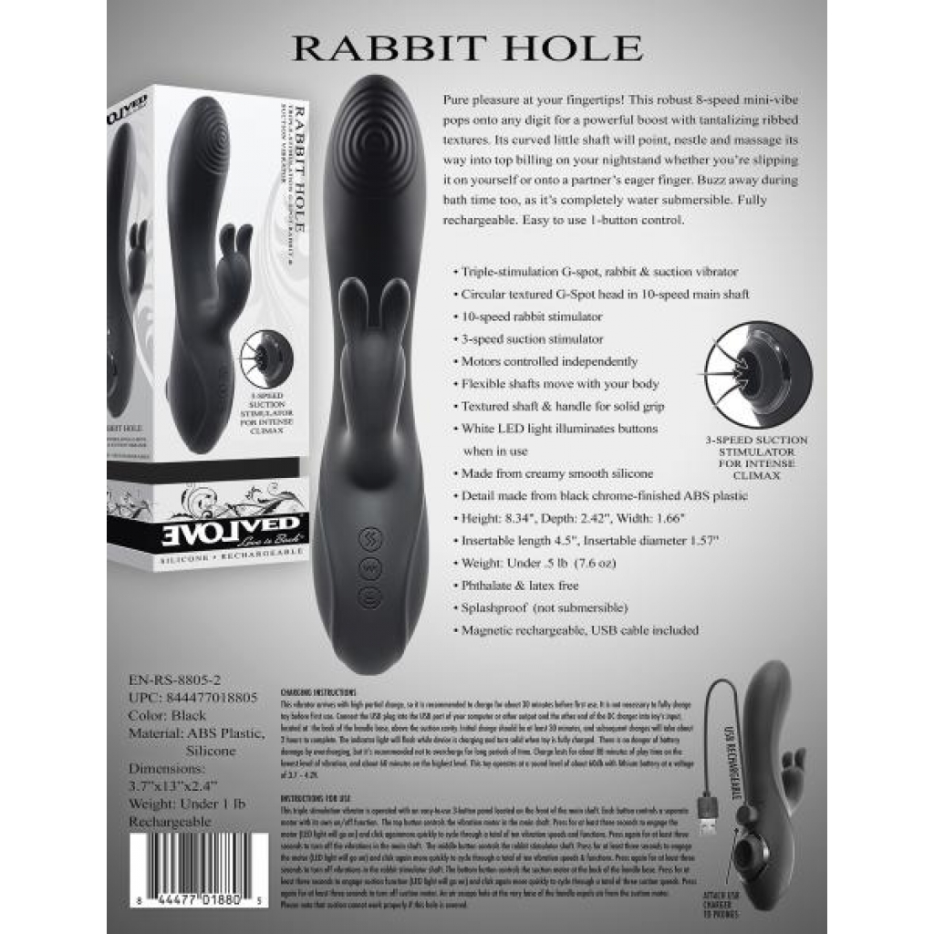 Evolved Rabbit Hole Vibrator - Triple Threat Pleasure