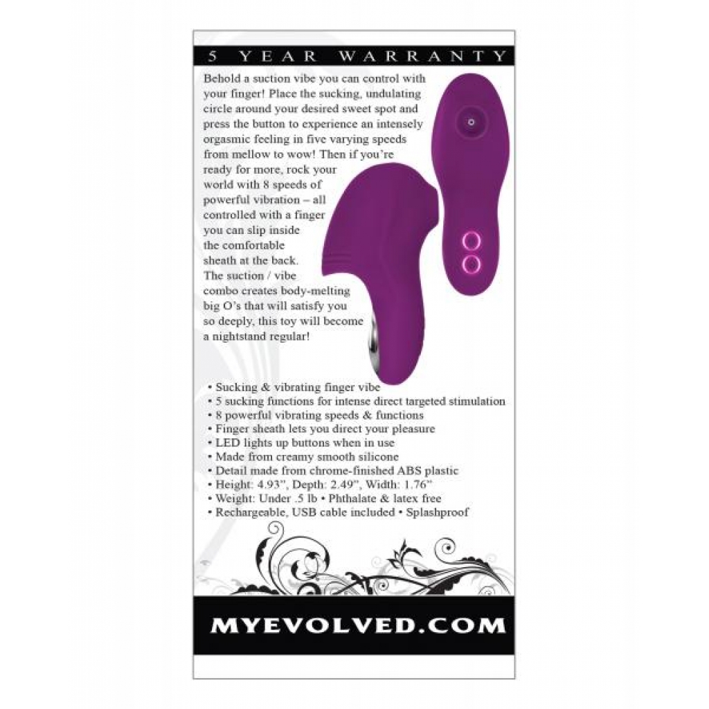 Evolved Sucker For You - Clitoral Suction & Finger Vibrator