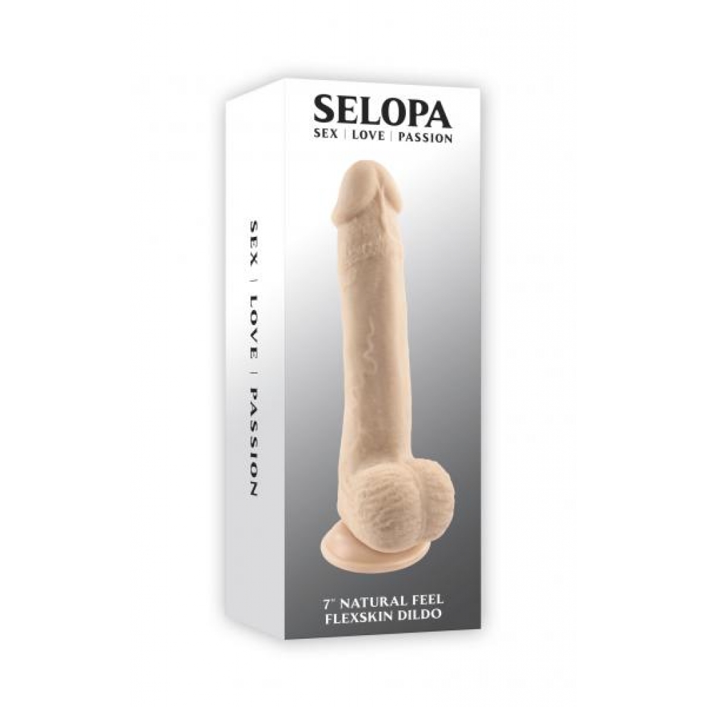 Selopa 7-Inch Natural Feel Flexskin Dildo - Light Beige