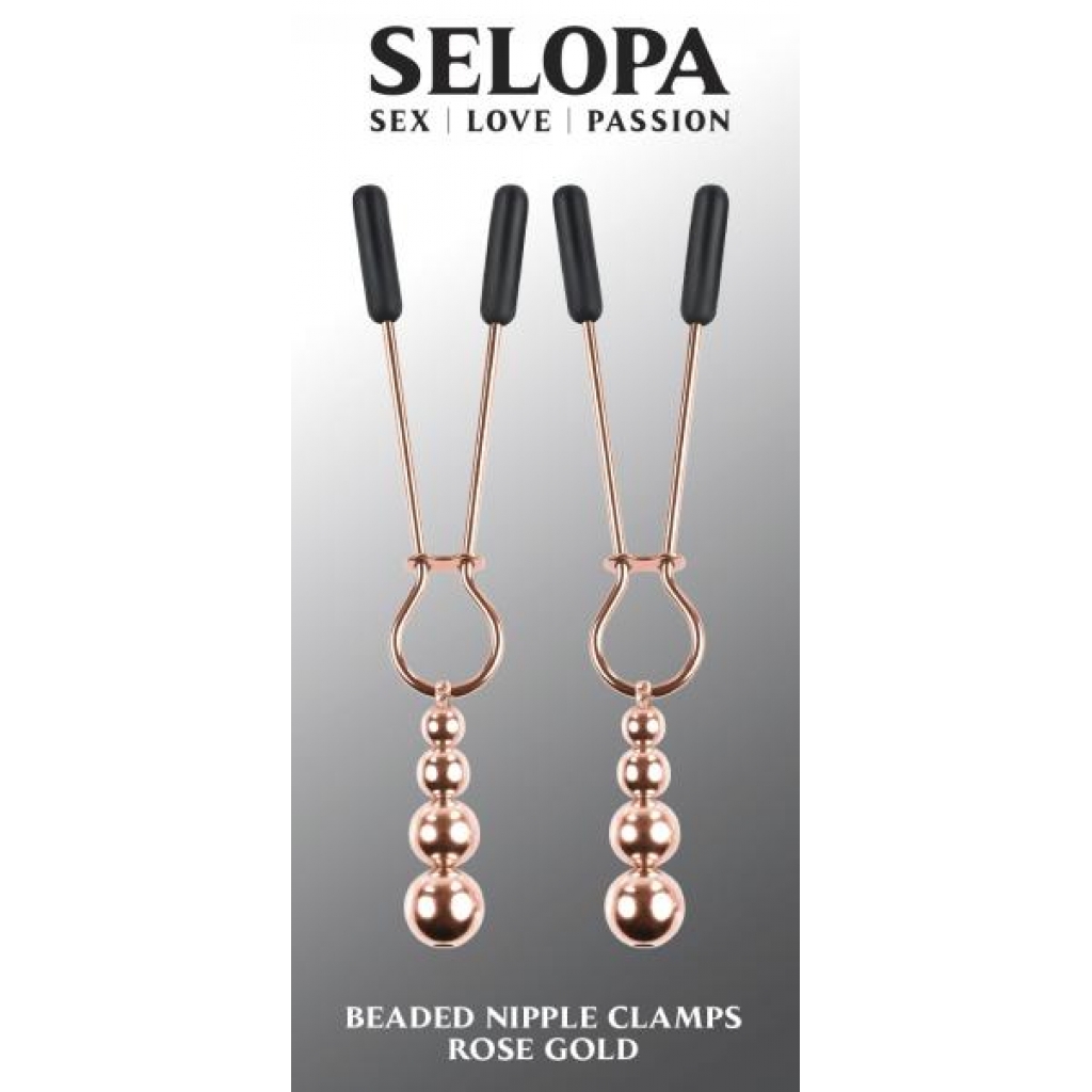 Evolved Novelties: Selopa Beaded Nipple Clamps in Rose Gold