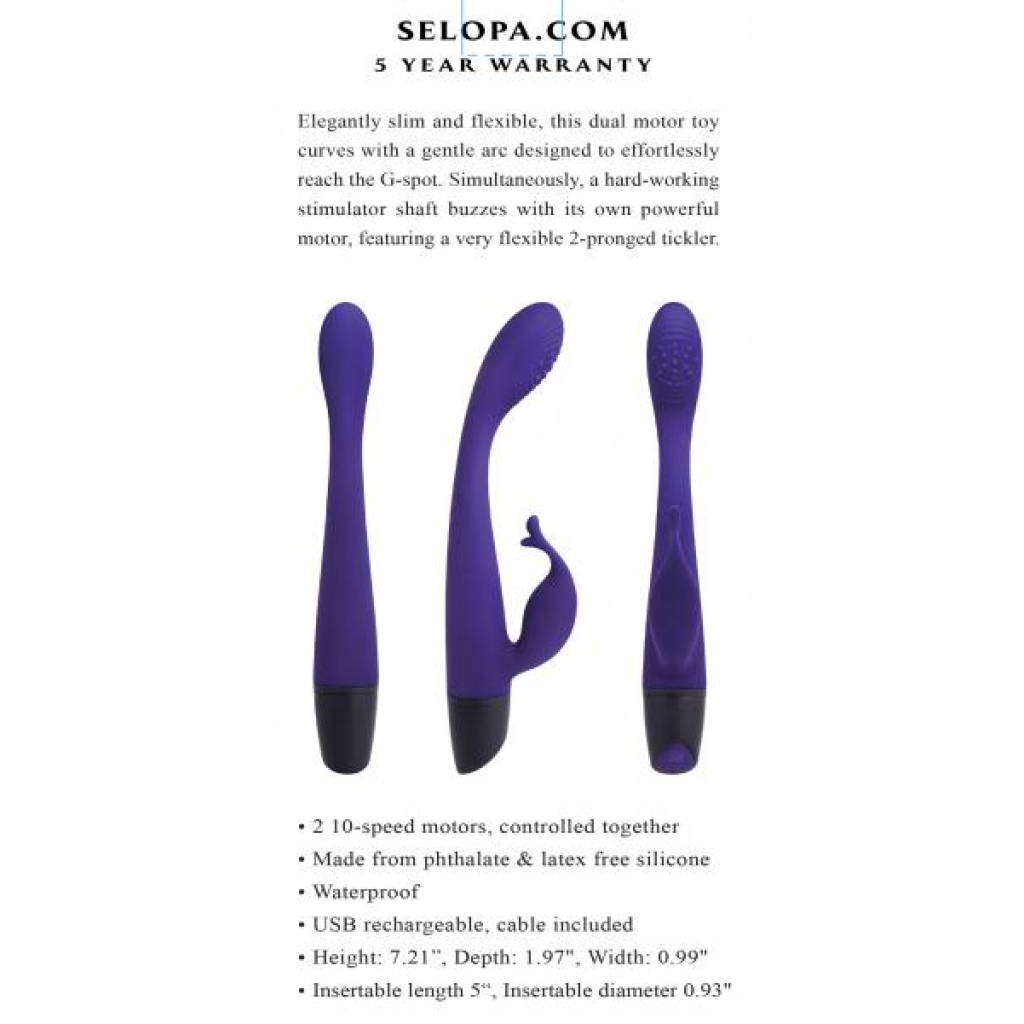 Selopa Plum Passion Rabbit Style Vibrator - Evolved Elegance