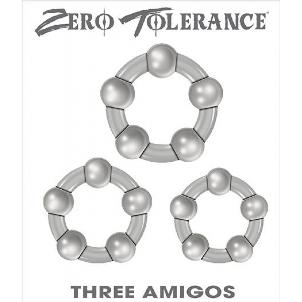 Three Amigos 3 Beaded Cock Rings - Enhance Your Stamina