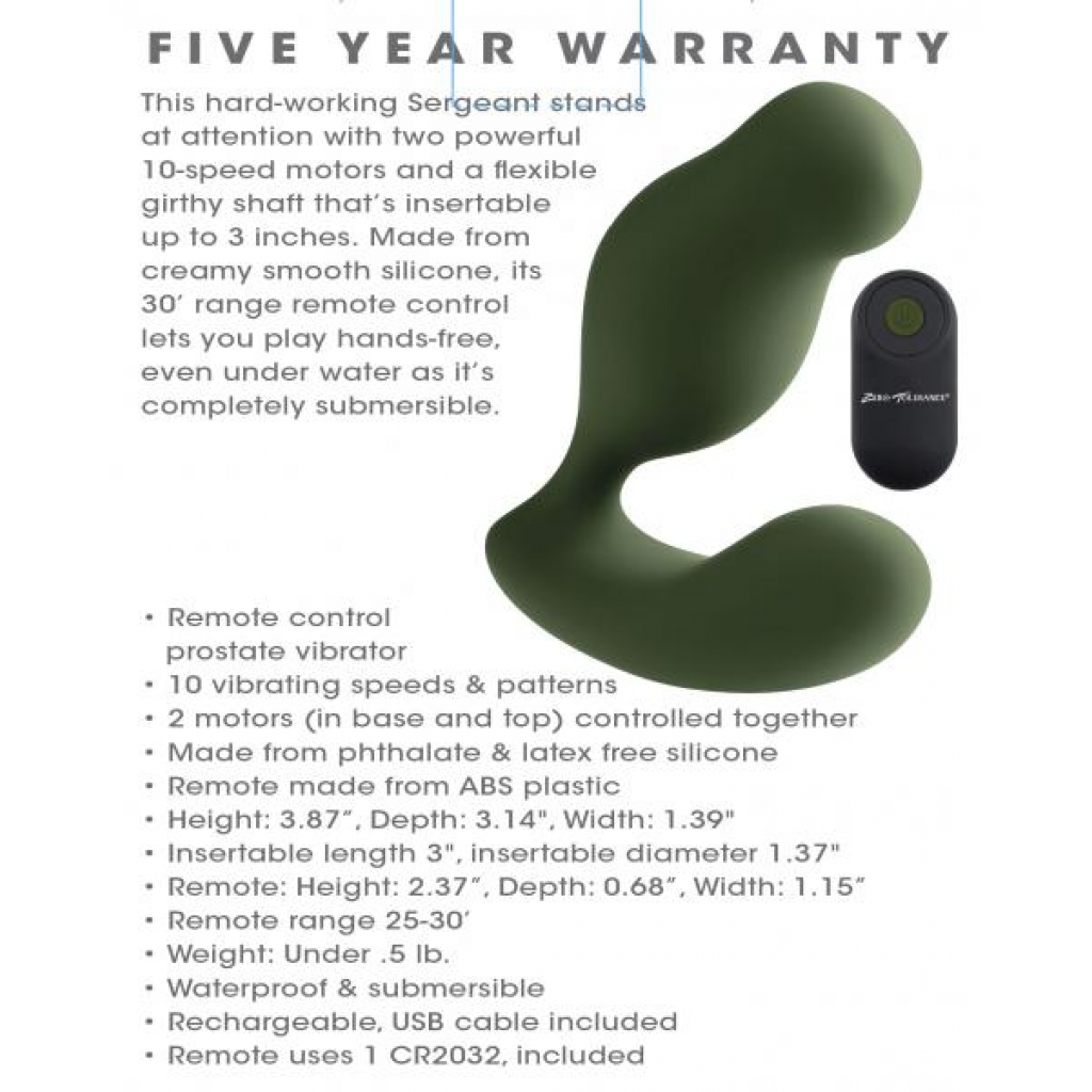 Zero Tolerance The Sergeant - Green Prostate Vibrator