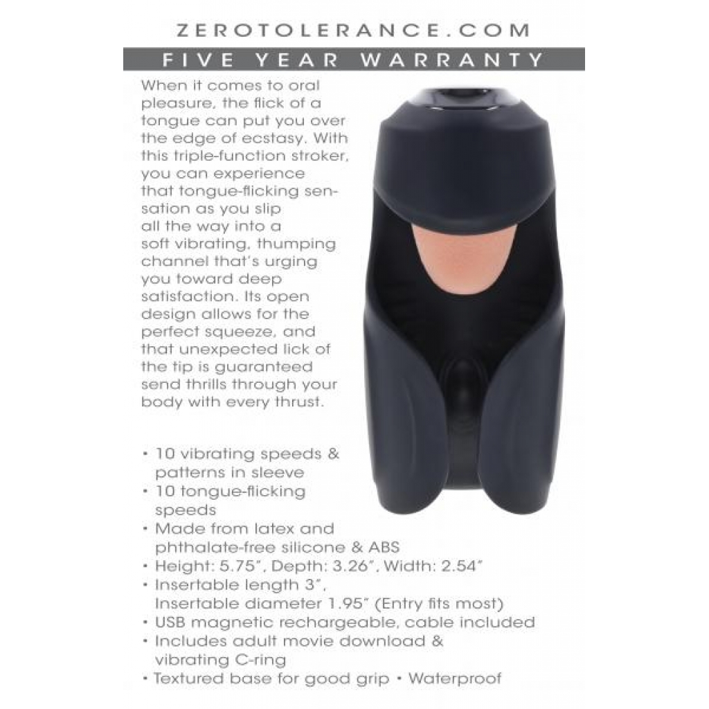 Zero Tolerance Lick The Tip Stroker - Black