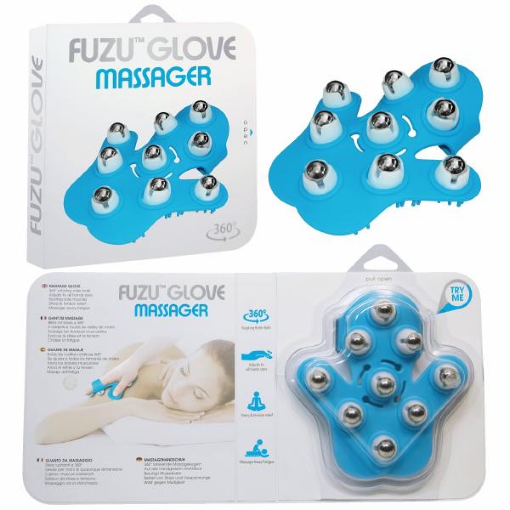 Fuzu Glove Massager in Neon Blue