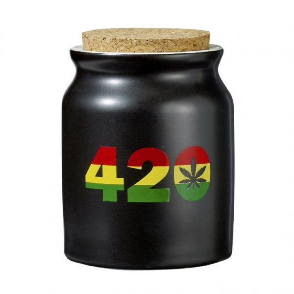 Matte Black 420 Stash Jar - Trendy Storage