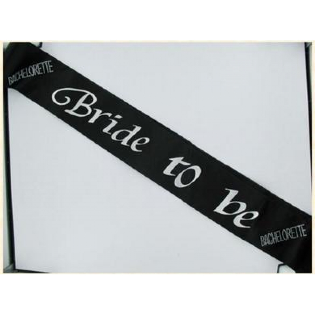 Bride 2B Sash - Black with Clear Stones