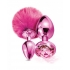 Nixie Metal Butt Plug Set - Pom Pom & Jewel Pink Metallic