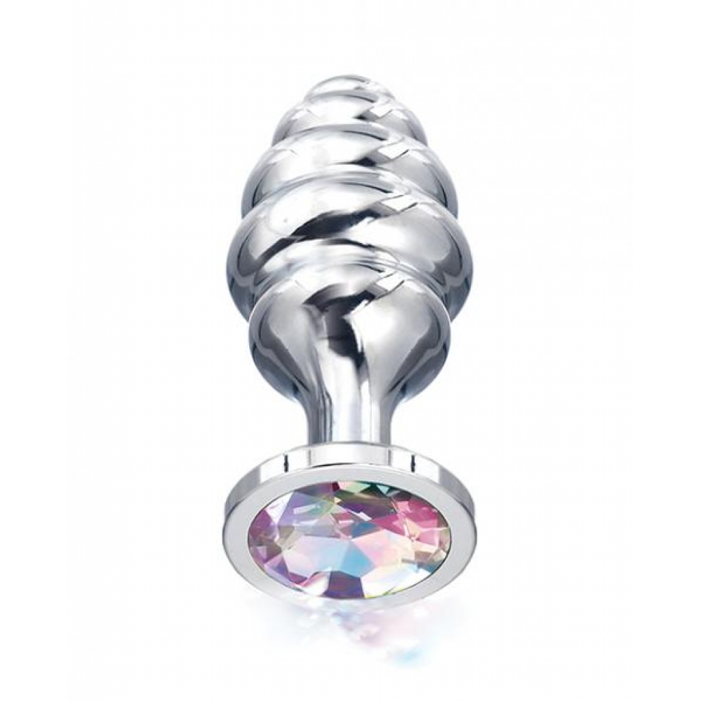 Nixie Honey Dripper Small Ribbed Stainless Steel Plug - Silver