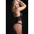 1pc Open Front Halter Teddy - Black O/S One Size Fits Most