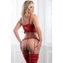 3-Piece Magenta Cropped Bustier, Thong & Stockings Set - One Size Fits Most